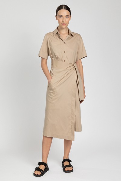 Платье VASSA&Co, пол женский, цвет бежевый, фото №3
