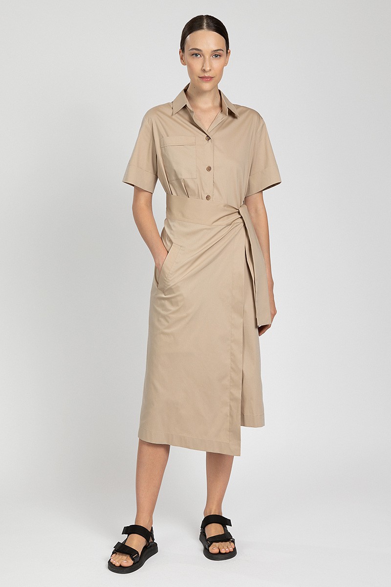 Dress VASSA&Co, пол female, цвет бежевый, фото №3