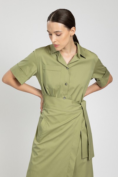 Платье VASSA&Co, пол женский, цвет зеленый, фото №2