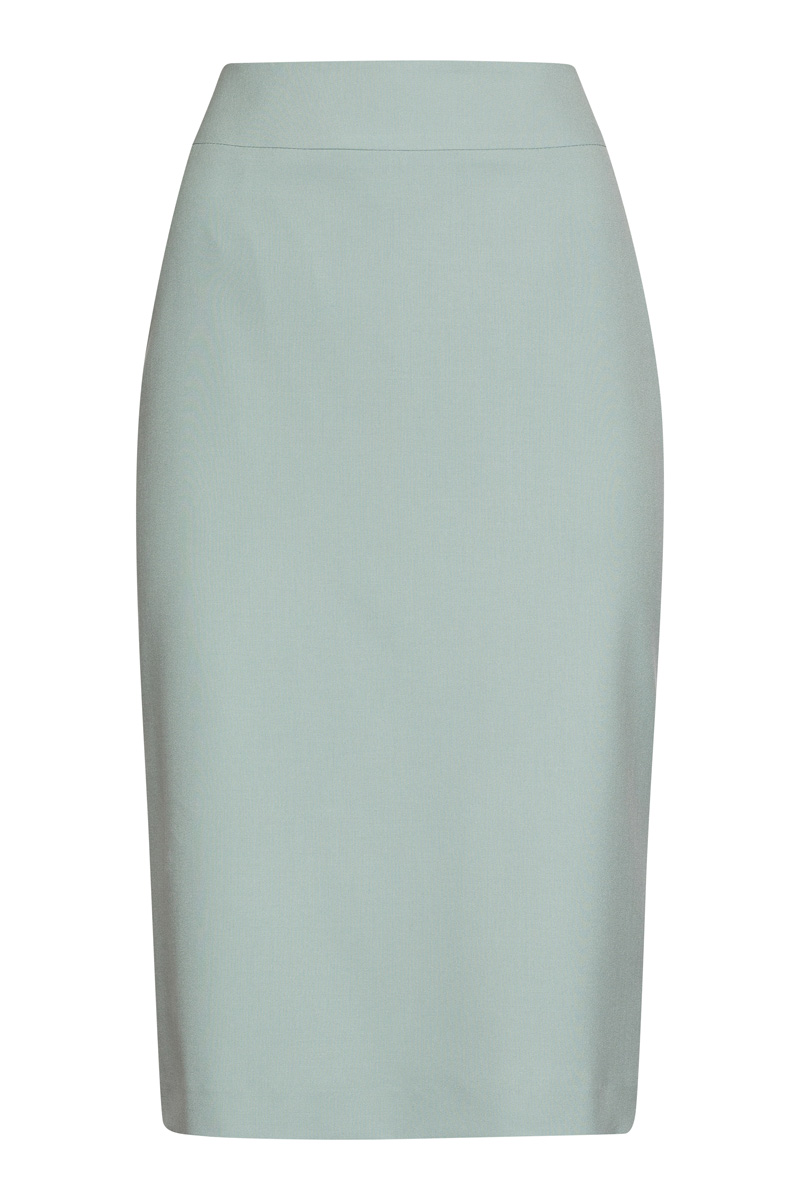 Классическая юбка зауженного силуэта VASSA&Co, пол женский, цвет хаки, фото №4