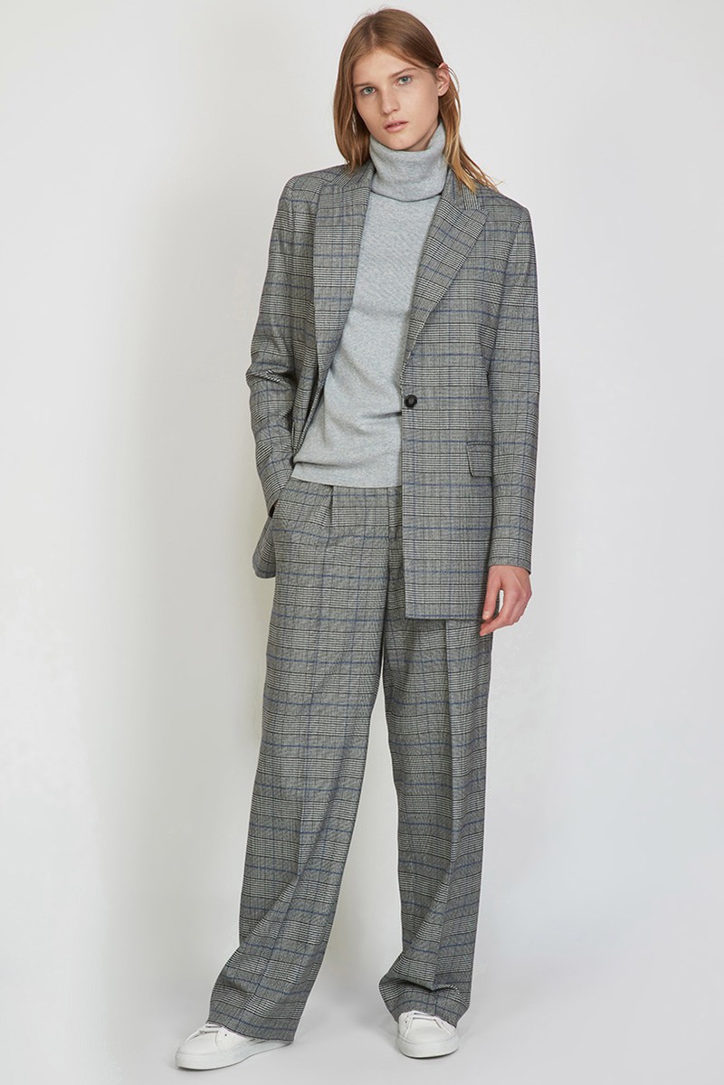 Жакет прямой серого цвета в клетку VASSA CODE, пол женский, цвет серый, фото №3