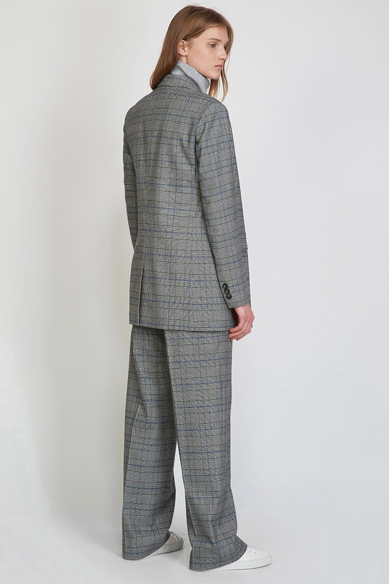 Жакет прямой серого цвета в клетку VASSA CODE, пол женский, цвет серый, фото №4