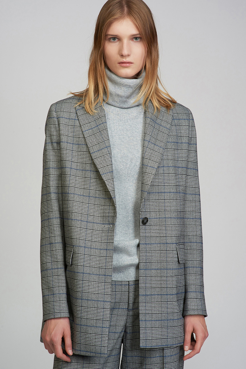 Жакет прямой серого цвета в клетку VASSA CODE, пол женский, цвет серый