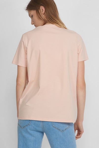 Футболка прямого кроя с принтом VASSA CODE, пол женский, цвет розовый, фото №4