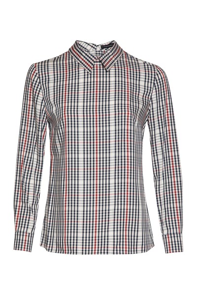 Блузка закрытого кроя из вискозы VASSA&Co, пол женский, цвет серый, фото №3