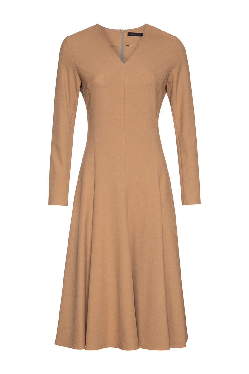 Платье с расклешенным подолом VASSA&Co, пол женский, цвет бежевый, фото №6