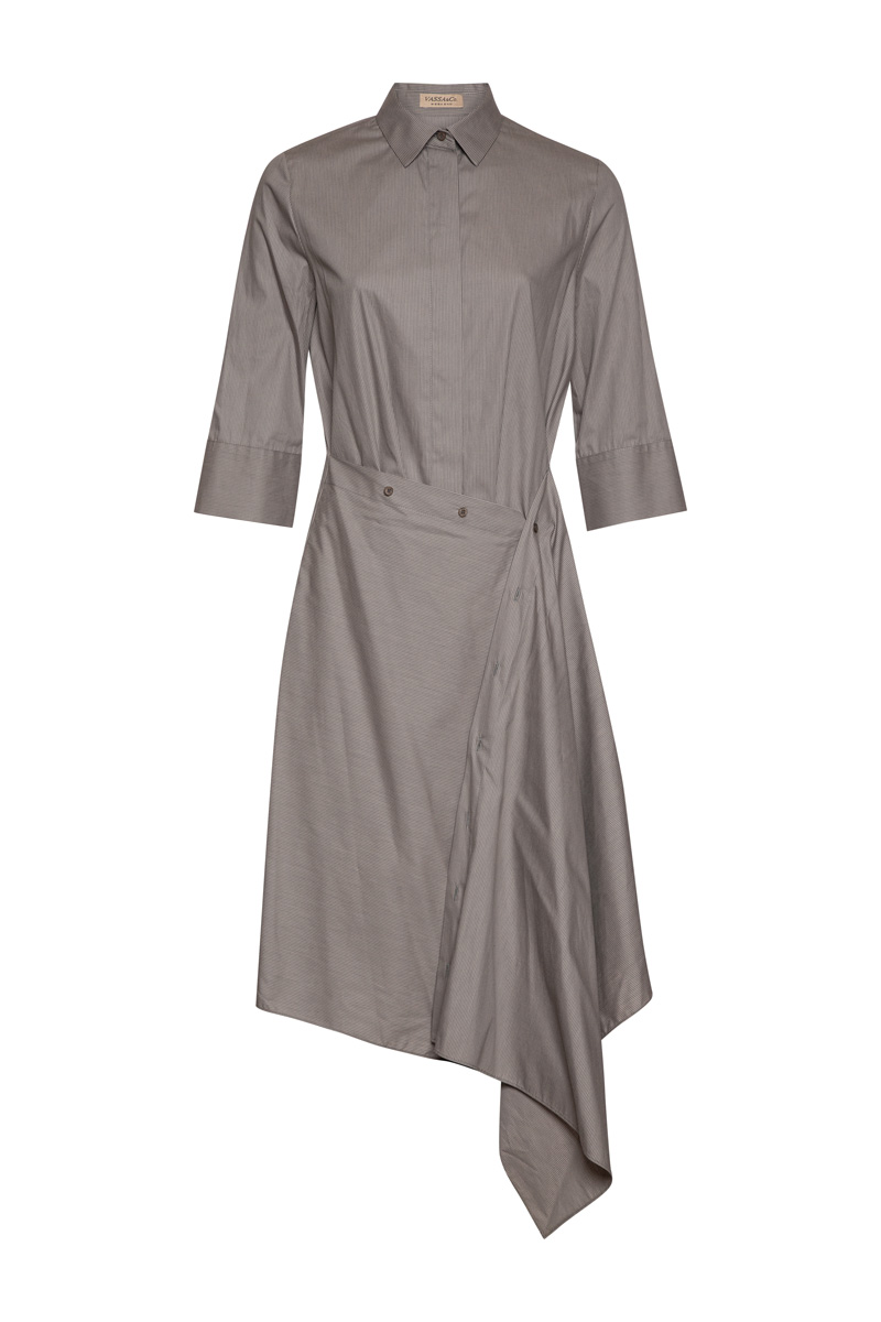 Платье-рубашка на пуговицах VASSA&Co, пол женский, цвет бежевый