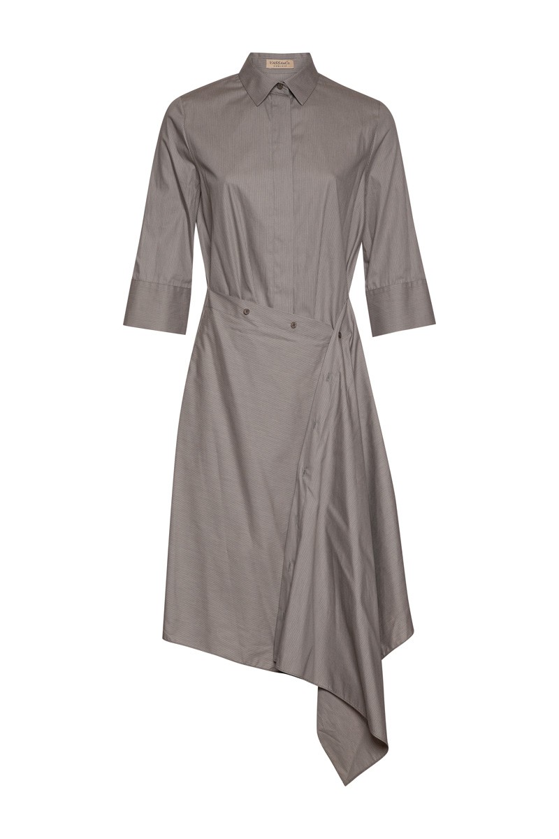 Платье-рубашка на пуговицах VASSA&Co, пол женский, цвет бежевый, фото №2