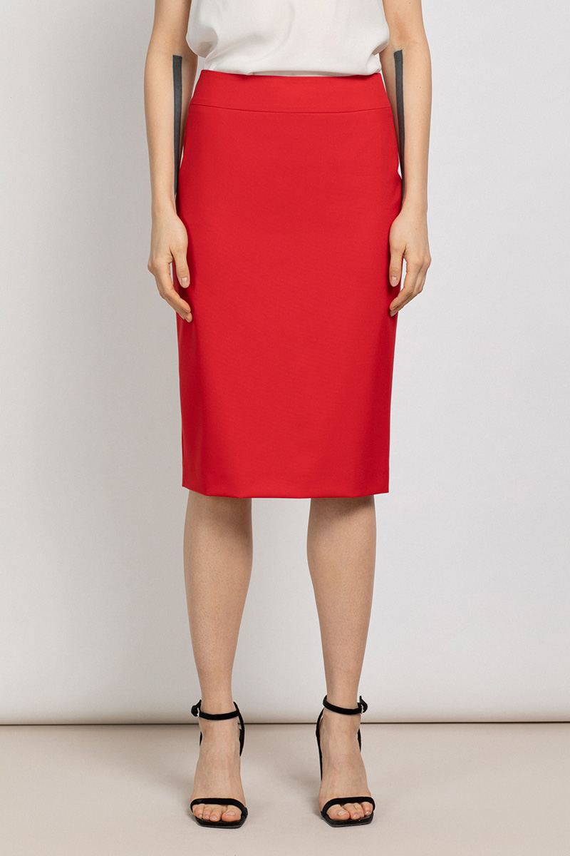 Классическая юбка зауженного силуэта VASSA&Co, пол женский, цвет красный