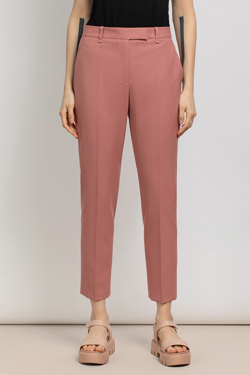Зауженные базовые брюки VASSA&Co, пол женский, цвет розовый, фото №3