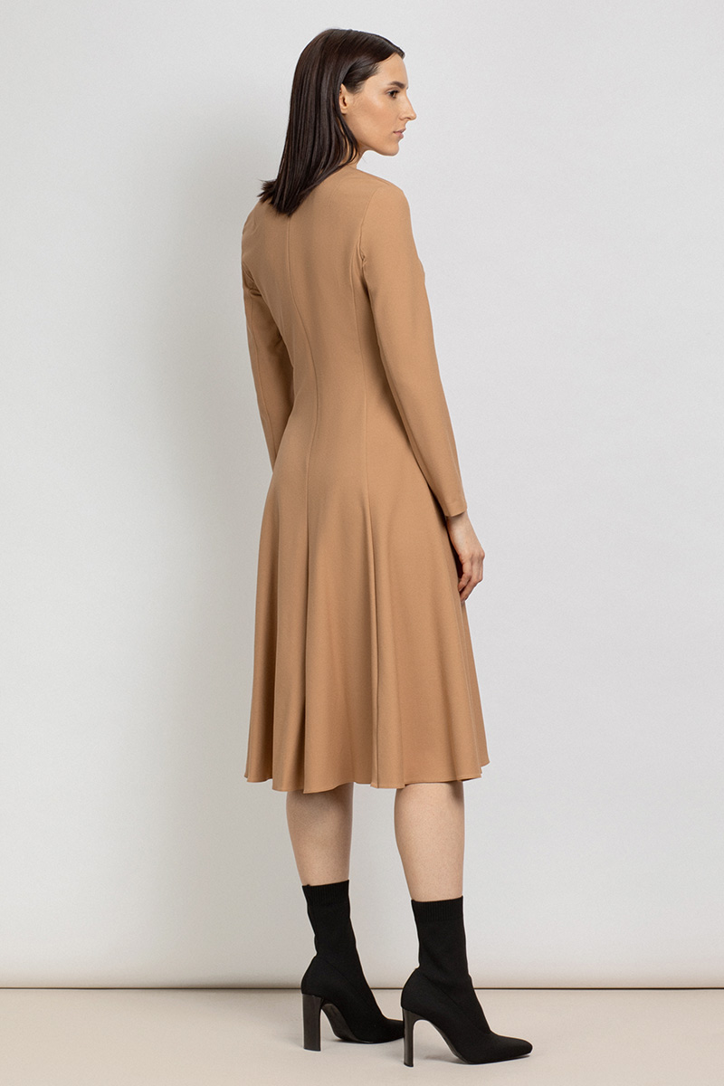 Платье с расклешенным подолом VASSA&Co, пол женский, цвет бежевый