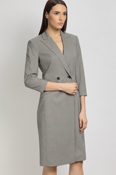 Платье-жакет приталенного силуэта VASSA&Co, пол женский, цвет черный, фото №2