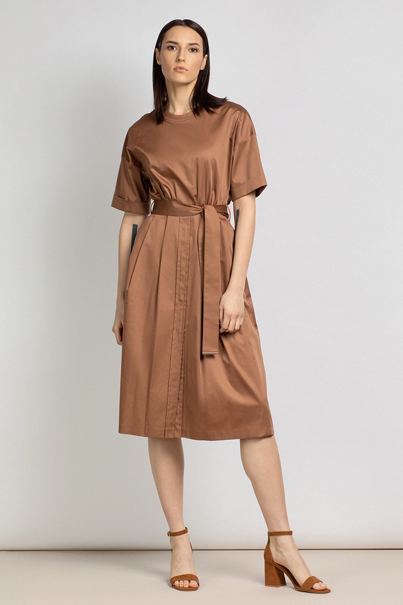 Платье с расширенной книзу юбкой VASSA&Co, пол женский, цвет коричневый, фото №2