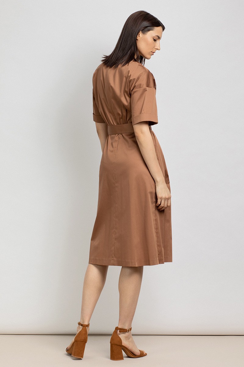 Платье с расширенной книзу юбкой VASSA&Co, пол женский, цвет коричневый, фото №4