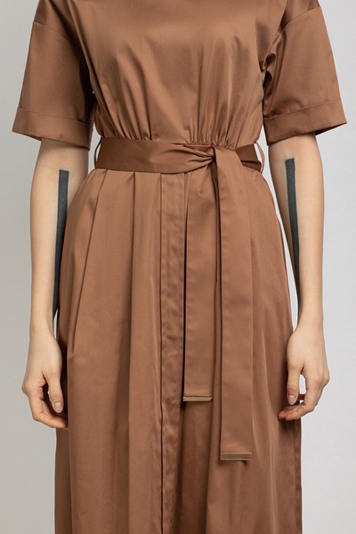 Платье с расширенной книзу юбкой VASSA&Co, пол женский, цвет коричневый, фото №5