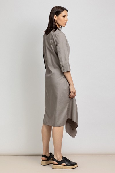 Платье-рубашка на пуговицах VASSA&Co, пол женский, цвет бежевый, фото №5