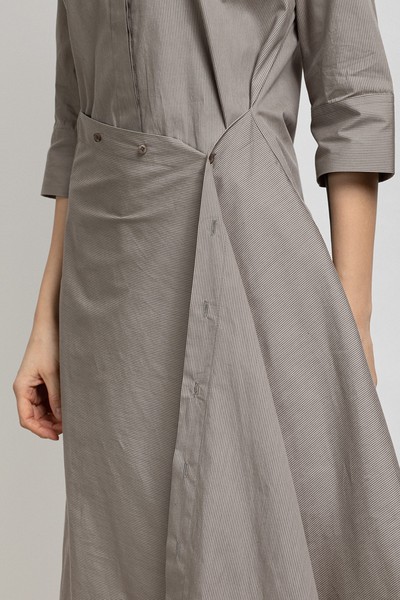 Платье-рубашка на пуговицах VASSA&Co, пол женский, цвет бежевый, фото №6