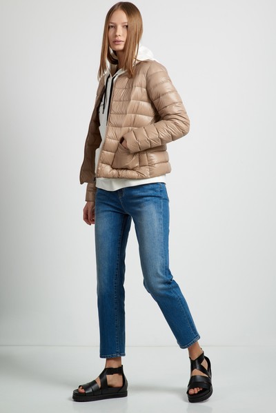 Куртка пуховик без воротника VASSA CODE, пол женский, цвет коричневый, фото №4