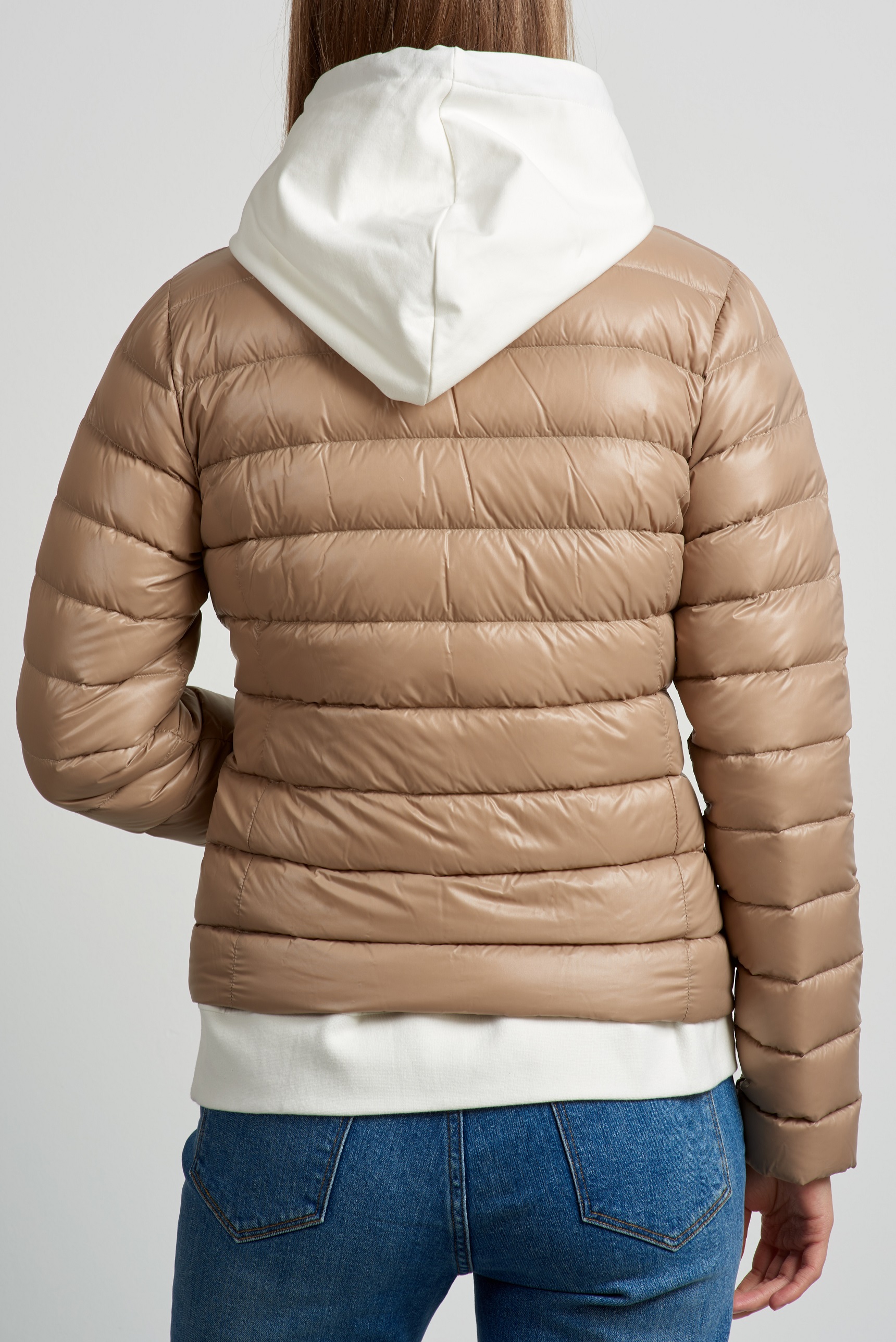 Куртка пуховик без воротника VASSA CODE, пол женский, цвет коричневый