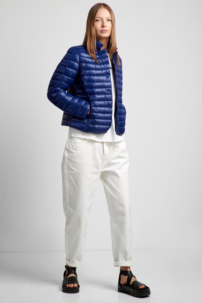 Куртка пуховик на пуговицах  с отложным воротником VASSA CODE, пол женский, цвет синий, фото №[поряд