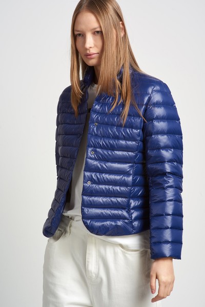 Куртка пуховик на пуговицах  с отложным воротником VASSA CODE, пол женский, цвет синий, фото №[поряд