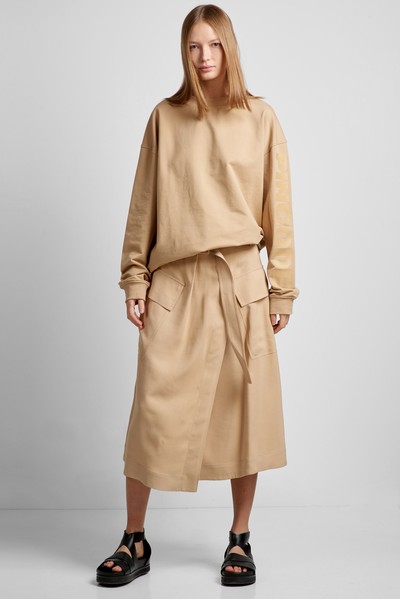 Юбка с запахом бежевого цвта VASSA CODE, пол женский, цвет коричневый, фото №2