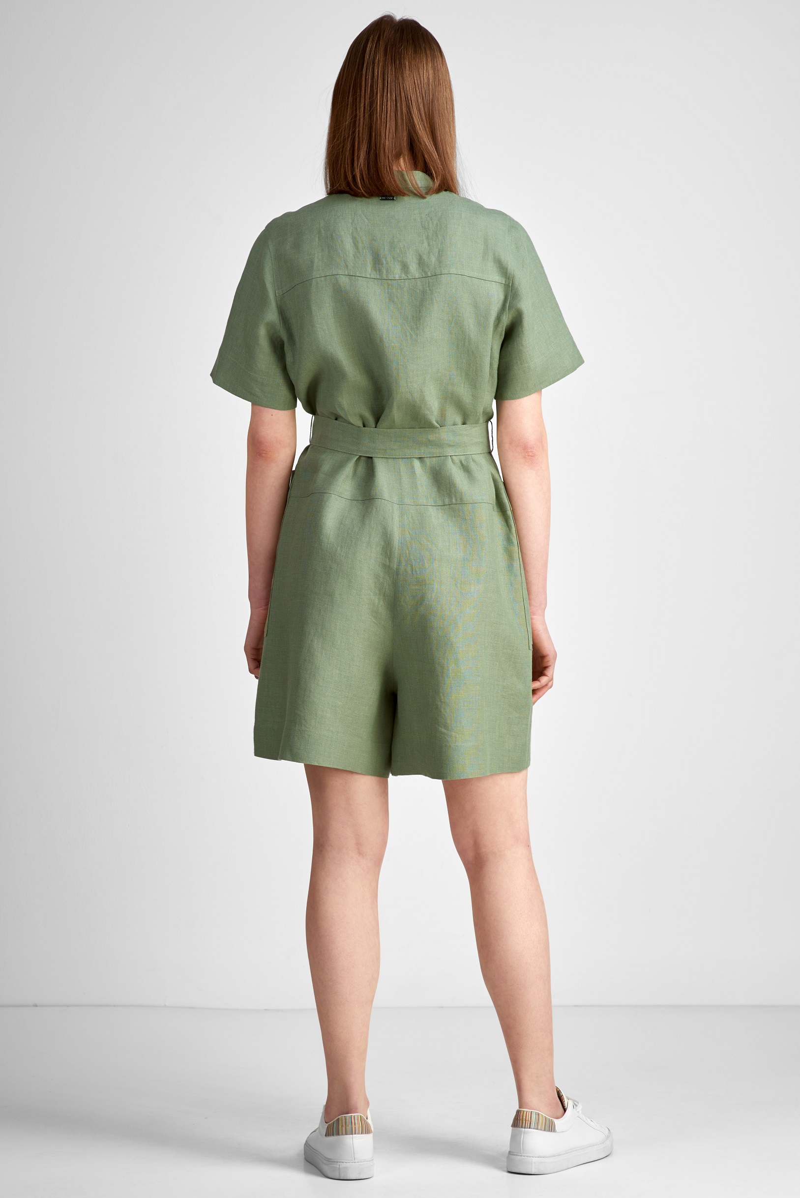 Комбинезон льняной VASSA CODE, пол женский, цвет зеленый