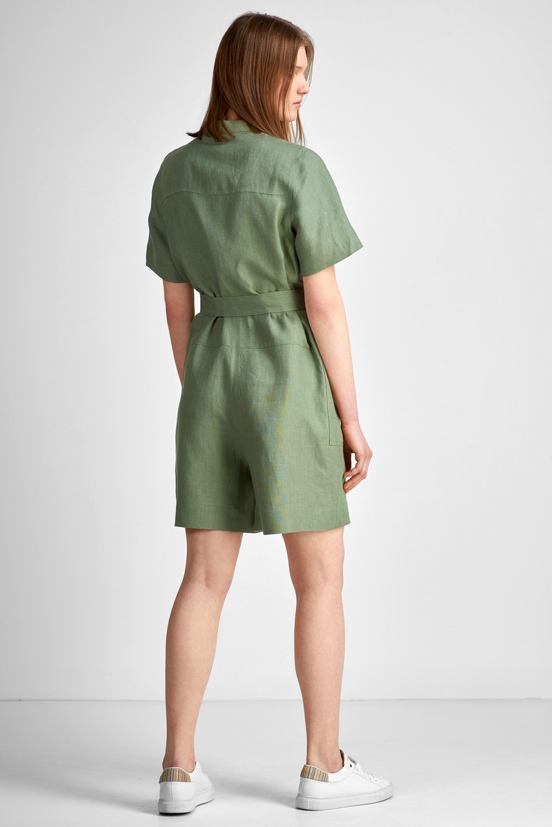 Комбинезон льняной VASSA CODE, пол женский, цвет зеленый, фото №5
