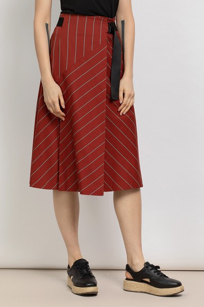 Юбка А-образного силуэта VASSA&Co, пол женский, цвет бордовый, фото №4