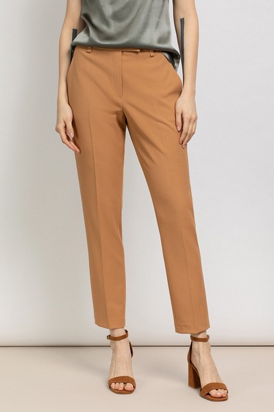 Зауженные базовые брюки VASSA&Co, пол женский, цвет бежевый, фото №2