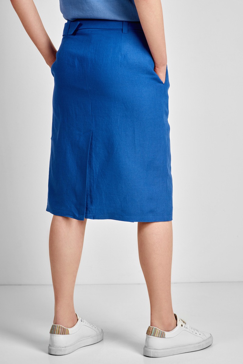 Юбка льняная VASSA CODE, пол женский, цвет синий, фото №5
