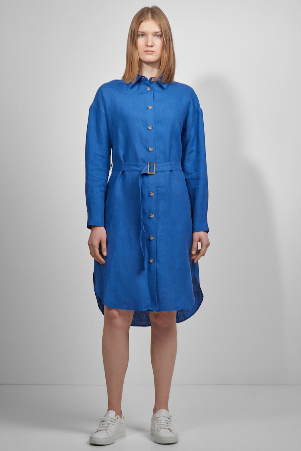 Платье льняное VASSA CODE, пол женский, цвет синий, фото №3