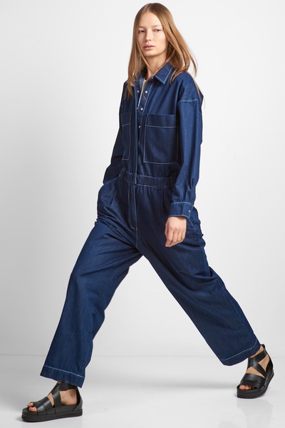 Комбинезон джинсовый VASSA CODE, пол женский, цвет синий, фото №6