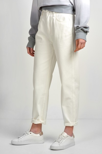 Джинсы-бананы с завышенной талией VASSA CODE, пол женский, цвет белый, фото №2