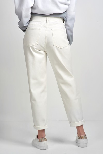 Джинсы-бананы с завышенной талией VASSA CODE, пол женский, цвет белый, фото №5