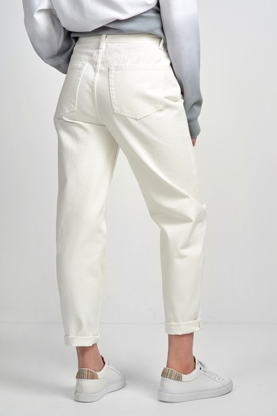 Джинсы-бананы с завышенной талией VASSA CODE, пол женский, цвет белый, фото №6