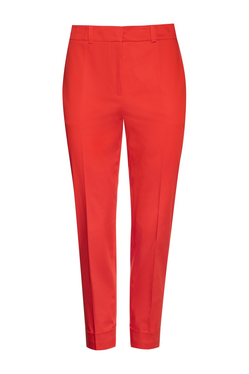 Зауженные летние брюки VASSA&Co, пол женский, цвет красный, фото №4