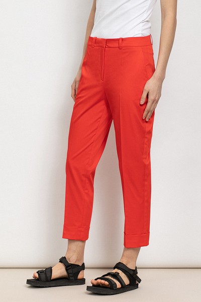 Зауженные летние брюки VASSA&Co, пол женский, цвет красный, фото №2