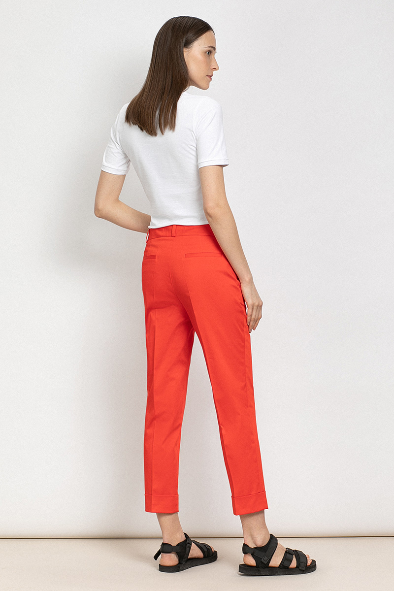Зауженные летние брюки VASSA&Co, пол женский, цвет красный