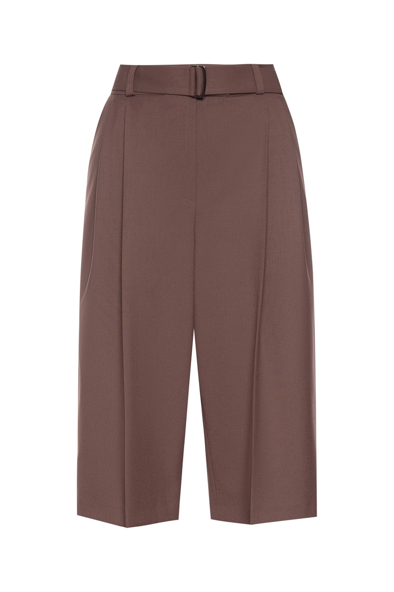 Шорты-бермуды с поясом VASSA&Co, пол женский, цвет коричневый