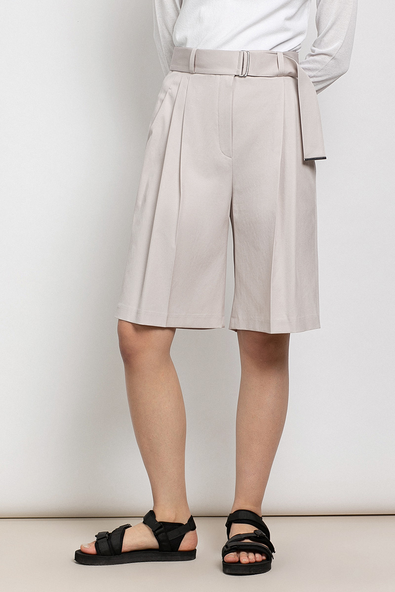 Шорты с завышенной талией VASSA&Co, пол женский, цвет коричневый