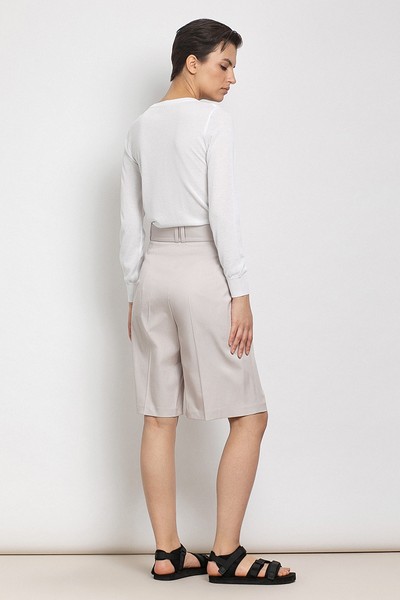 Шорты с завышенной талией VASSA&Co, пол женский, цвет коричневый, фото №3