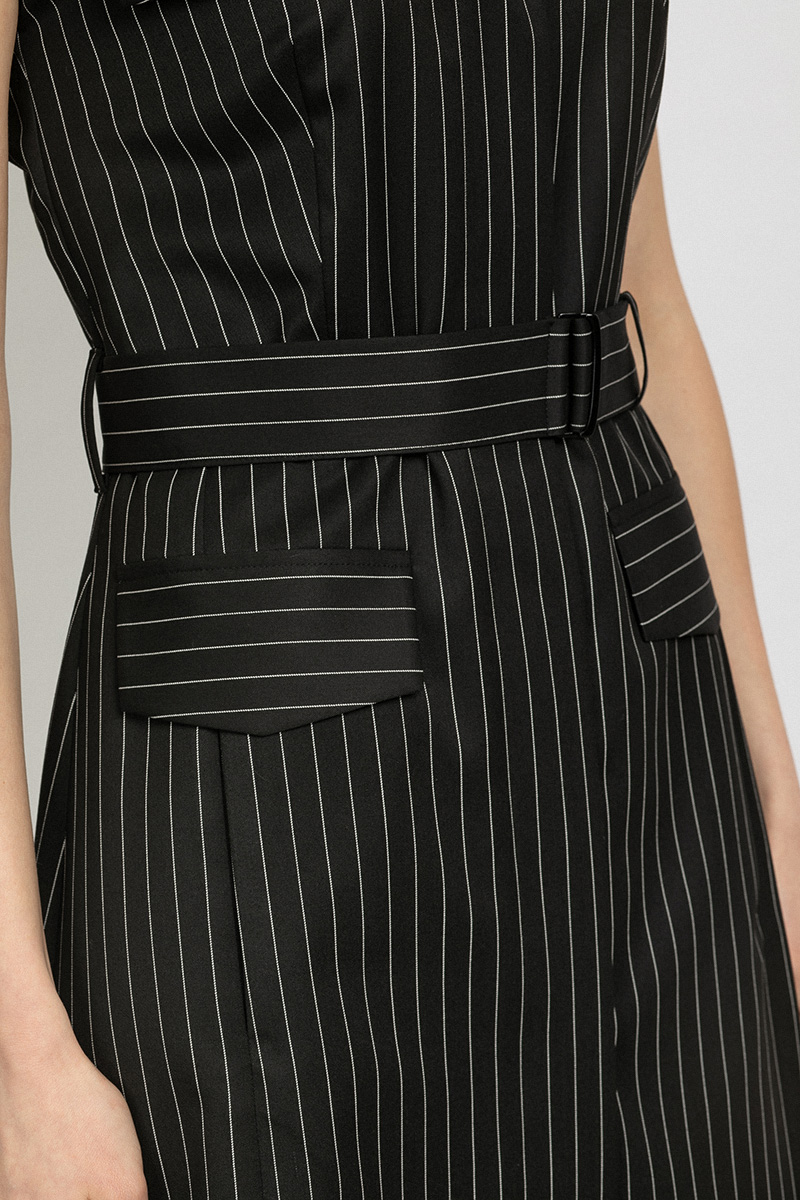 Платье в полоску VASSA&Co, пол женский, цвет черный