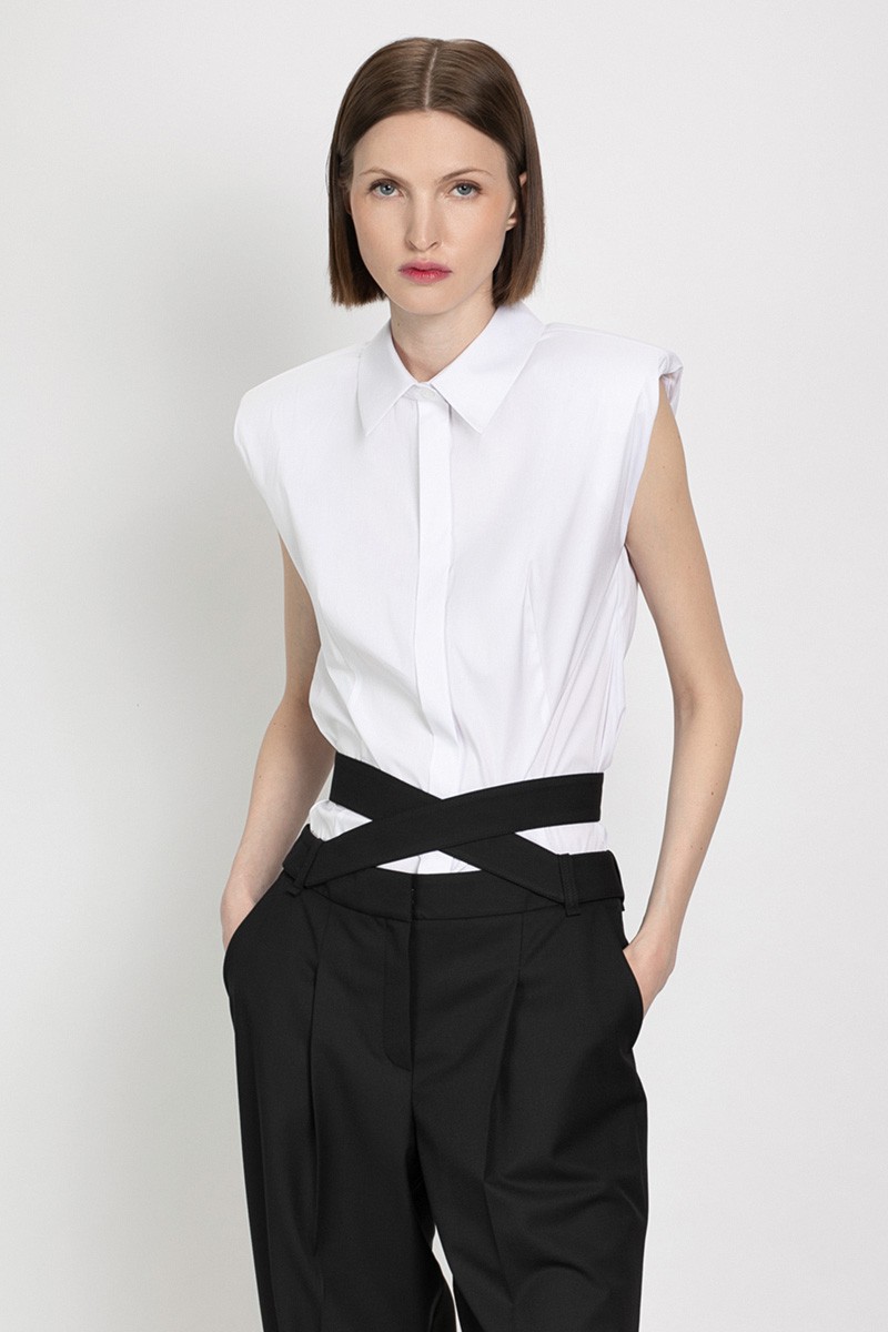 Блузка без рукавов VASSA&Co, пол женский, цвет белый, фото №3