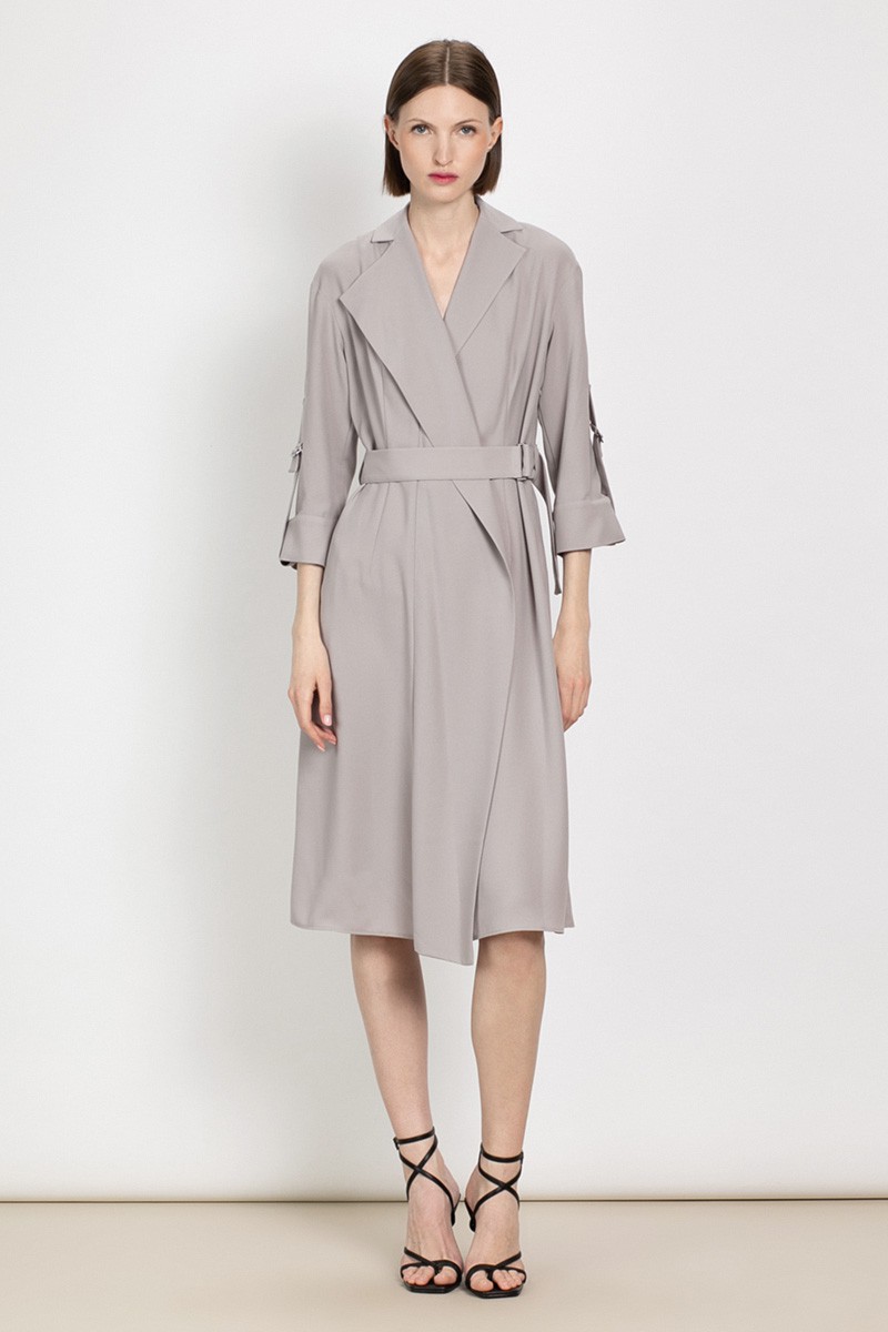 Платье приталенного силуэта VASSA&Co, пол женский, цвет бежевый, фото №2