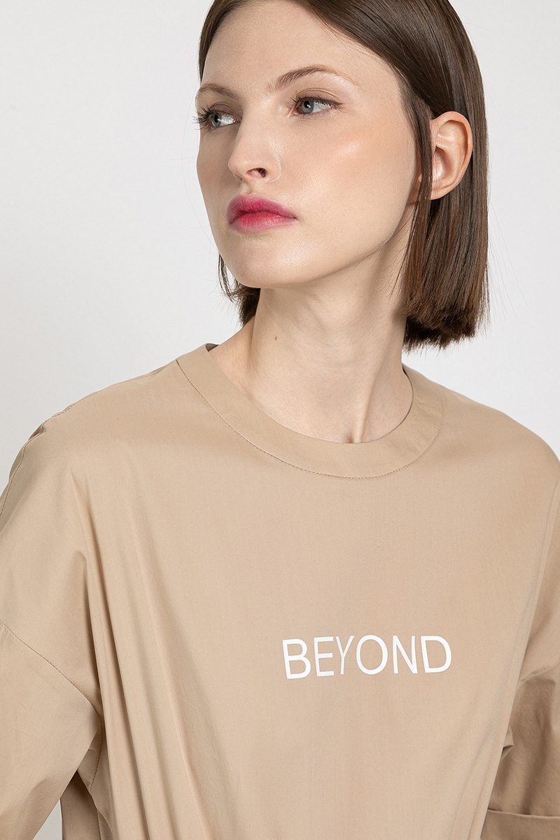 Платье с расширенной книзу юбкой VASSA&Co, пол женский, цвет бежевый