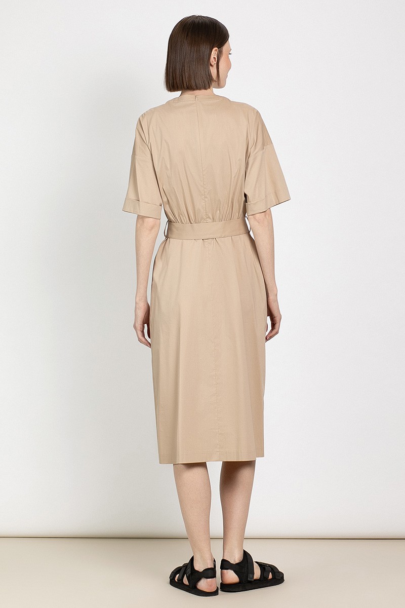 Платье с расширенной книзу юбкой VASSA&Co, пол женский, цвет бежевый, фото №4