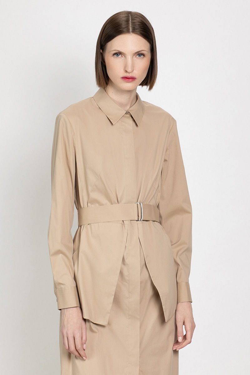 Платье с накладными карманами VASSA&Co, пол женский, цвет бежевый