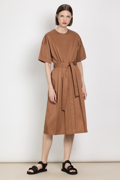 Платье с расширенной книзу юбкой VASSA&Co, пол женский, цвет коричневый, фото №3