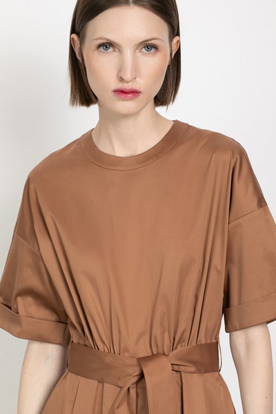 Платье с расширенной книзу юбкой VASSA&Co, пол женский, цвет коричневый, фото №5